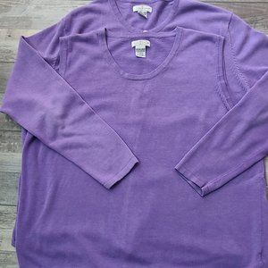 Purple Sweater Tank and Cardigan set XL Yarn Works